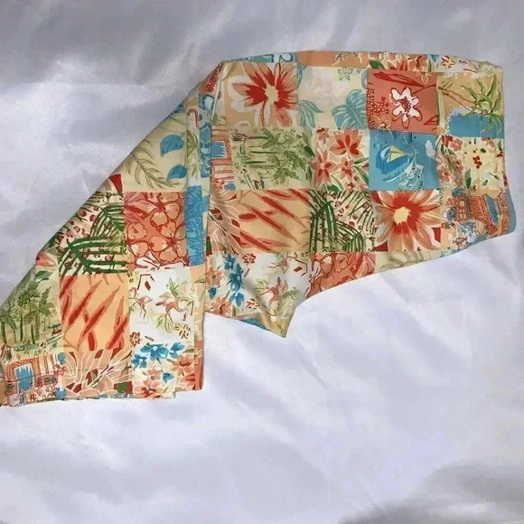 Harris Wallace New York Women's Size 14 Patchwork Capri Pants Summer Ankle Pants - Picture 2 of 10